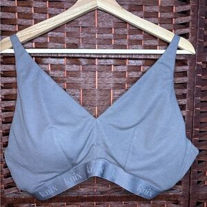 knix logo rib modal bra in grey